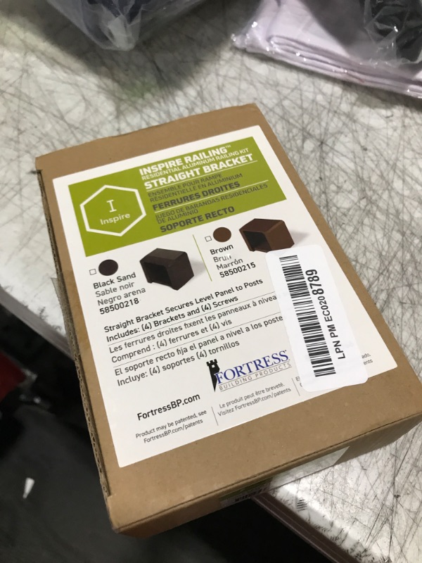 Photo 1 of Fortress Inspire Railing Straight Brackets (Box of 4) (Brown)