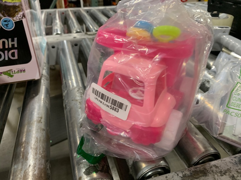 Photo 1 of Top Race Beach Dump Truck Set - Sand Toy with 4 Shovels & 1 Pink Truck - Ideal for Sandcastles & Outdoor Adventures (5.9" H x 8.2" L x 5.7" W)