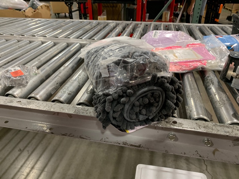 Photo 1 of Yimobra Bathroom Rug Mat 24 x 17, Extra Soft Non Slip Absorbent Water Bath Rug, Quick Dry Machine Washable Chenille Shaggy Shower Mat, Bath Mat for Bathroom Floor, Home Decor Accessories, Dark Gray