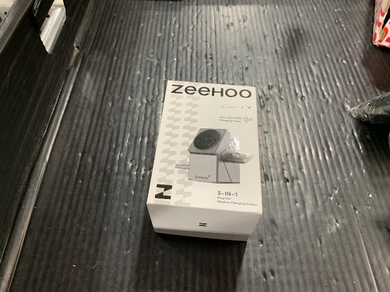 Photo 1 of ZEEHOO 3 in 1 Charging Station for Apple, iPhone Mag-Safe Charger, Qi2 Certified, Rotating Wireless Charger Stand for iPhone 16,15,14,13,12 Series, Apple Watch, AirPods (USB-C Charger Included)