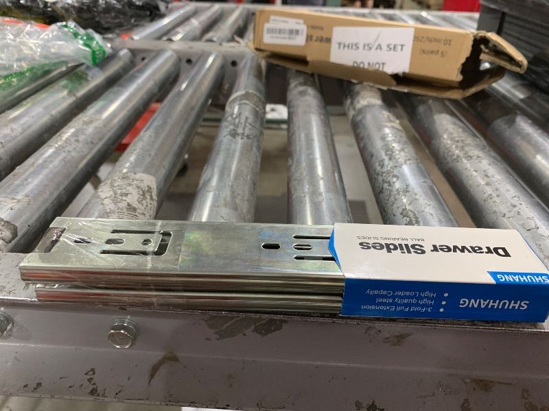 Photo 1 of SHUHANG  Full Extension Drawer Slides 10 12 14 16 18 20 22 24 Inch 100lb Load Capacity Side Mount Ball Bearing Glides Runners Rails Cabinet Dresser Wardrobe Kitchen Trash (10 Inch,)