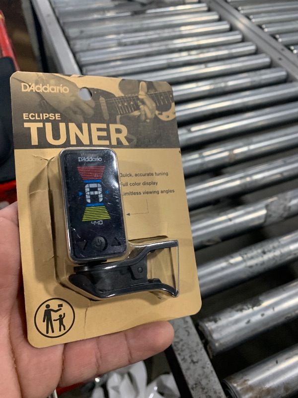 Photo 1 of D'Addario Accessories Guitar Tuner - Eclipse Headstock Tuner - Clip On Tuner for Guitar - Great for Acoustic Guitars & Electric Guitars - Quick & Accurate Tuning - Black