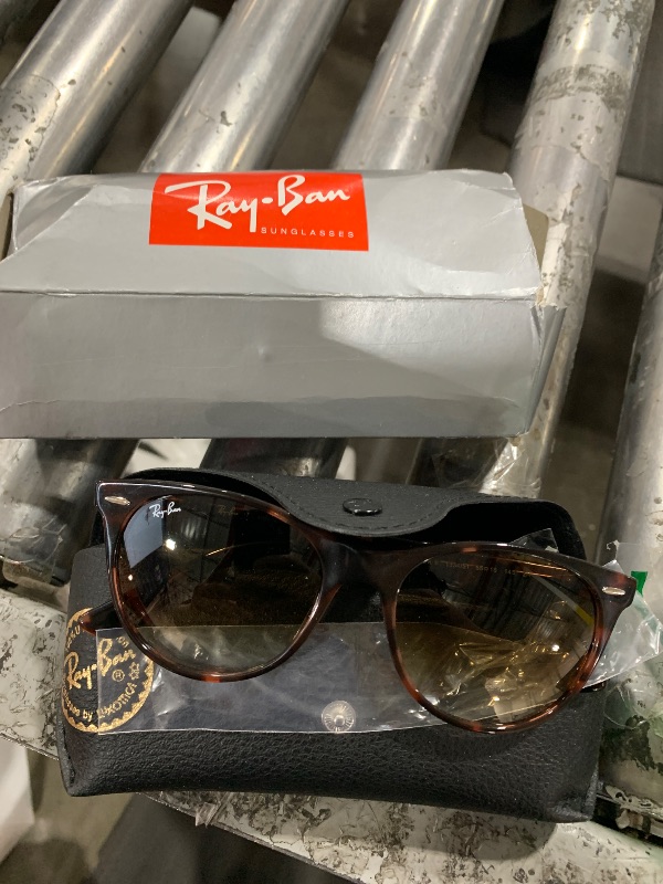 Photo 1 of Ray-Ban RB2185 Wayfarer II Round Sunglasses, Pink Havana/Clear Gradient Brown, 55 mm