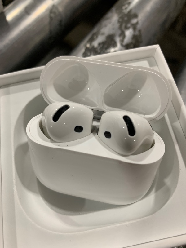 Photo 1 of Apple AirPods 4 Wireless Earbuds, Bluetooth Headphones, with Active Noise Cancellation, Adaptive Audio, Transparency Mode, Personalized Spatial Audio, USB-C Charging Case, Wireless Charging, H2 Chip