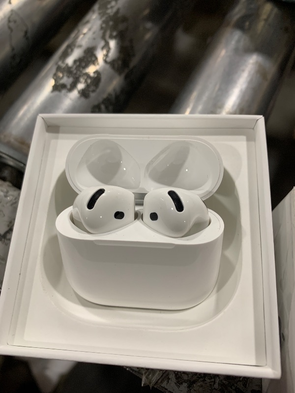 Photo 1 of Apple AirPods 4 Wireless Earbuds, Bluetooth Headphones, with Active Noise Cancellation, Adaptive Audio, Transparency Mode, Personalized Spatial Audio, USB-C Charging Case, Wireless Charging, H2 Chip