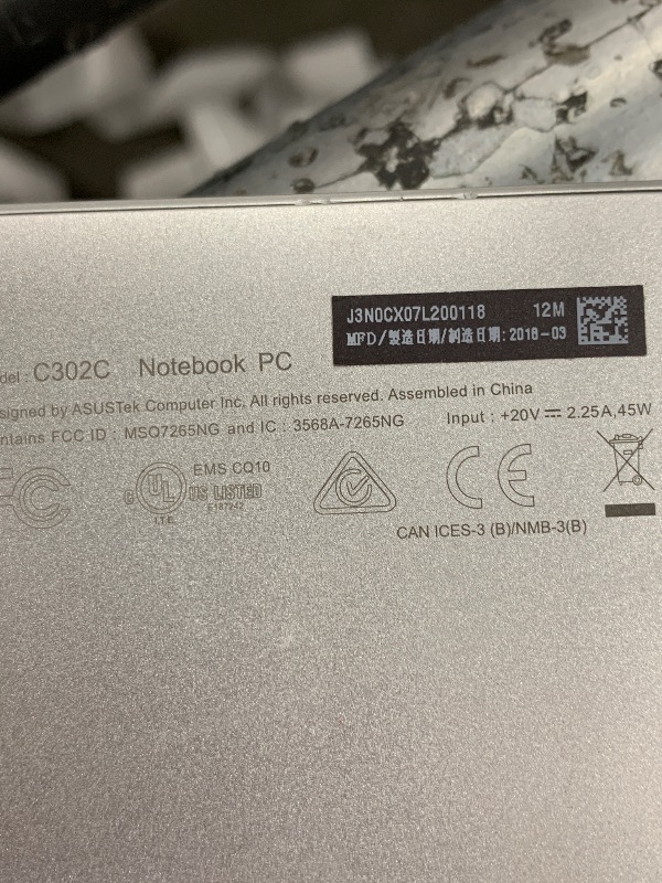 Photo 1 of ASUS Chromebook Flip C302 2-In-1 Laptop- 12.5” Full HD 4-Way NanoEdge Touchscreen, Intel Core M5, 4GB RAM, 64GB Flash Storage, All-Metal Body, Backlit Keyboard, Chrome OS- C302CA-DH54 Silver