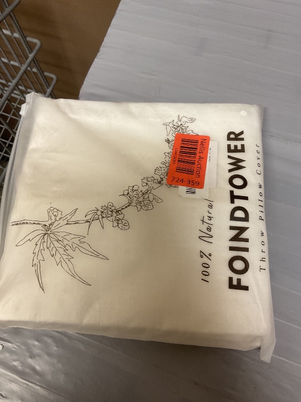 Photo 1 of Foindtower Pack of 2, Decorative Linen Soild Throw Pillow Covers Soft Accent Cushion Case Boho Farmhouse Neutral Pillowcase for Chair Couch Sofa Bedroom Living Room Home Decor 24 x 24 Inch Cream White