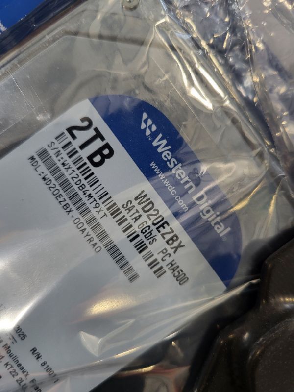 Photo 1 of Western Digital 2TB WD Blue PC Internal Hard Drive - 7200 RPM Class, SATA 6 Gb/s, 256 MB Cache, 3.5" - WD20EZBX