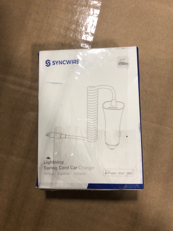 Photo 1 of [Apple MFi Certified] Syncwire iPhone Car Charger 32W Super Fast Car Phone Charger Cigarette Lighter USB Car Adapter with Build-in 5FT Coiled Lightning Cable for Apple iPhone 14/13/12/11/XR/Max, iPad