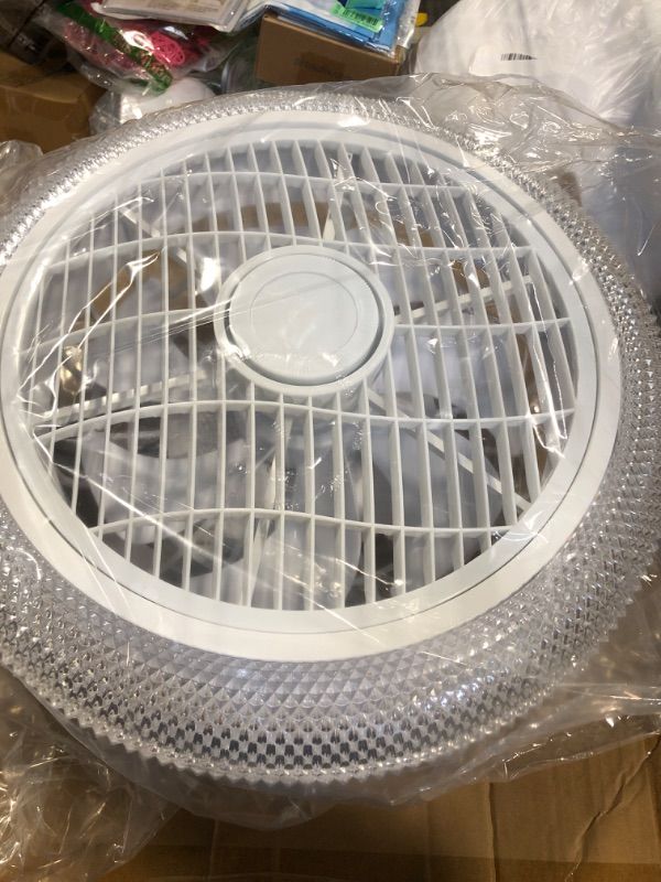 Photo 1 of ***missing hardware***
TPTBON RGB-LED Ceiling Fans with Lights, Flush Mount with Ambient Light, Smart Bladeless Fan with Remote for Living Room Bedroom