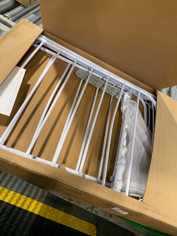 Photo 1 of Honey-Can-Do Heavy-Duty Foldable Laundry Drying Rack – Portable Shoes & Clothes Rack for Indoor & Outdoor Use, Space-Saving Design, Easy to Fold Gullwing Design, Sturdy Metal, 50lb. Capacity, White