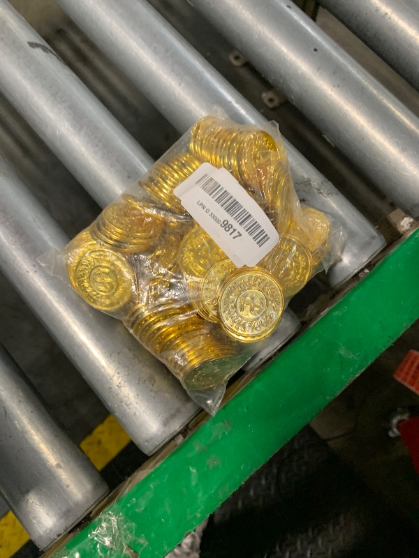 Photo 1 of 120 PCS Gold Coins, 1.4 in Plastic Gold Coins, 0.08 in Thick Fake Coins Pirate Coins Tokens Play Coins for Kids, Pirate Treasure Classroom Reward Adventure Theme Party Supplies for Pirate Party