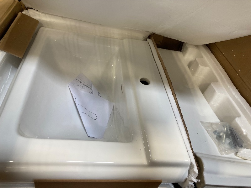 Photo 1 of ***MAY NOT BE EXACT MATCH**
Single Hole Fireclay Bathroom Sink with Overflow and 1 Pre Drilled Faucet Hole 