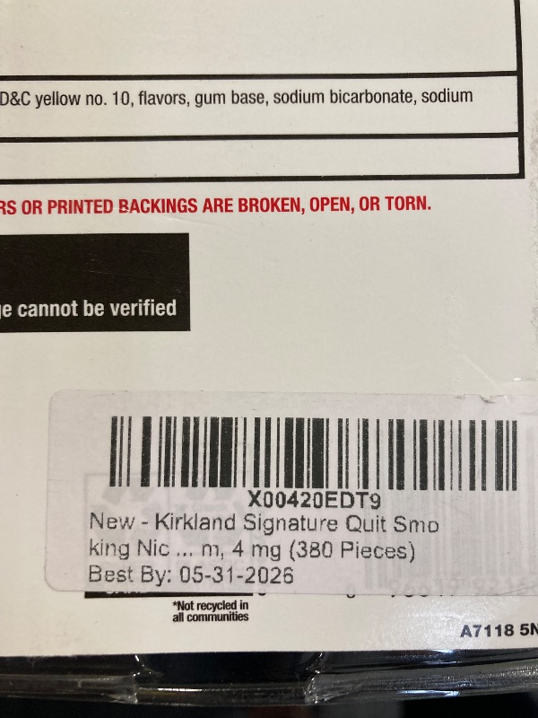 Photo 1 of **BEST BY 5/31/2025**
Kirkland Signature Quit Gum, 380 Pieces 4 mg
