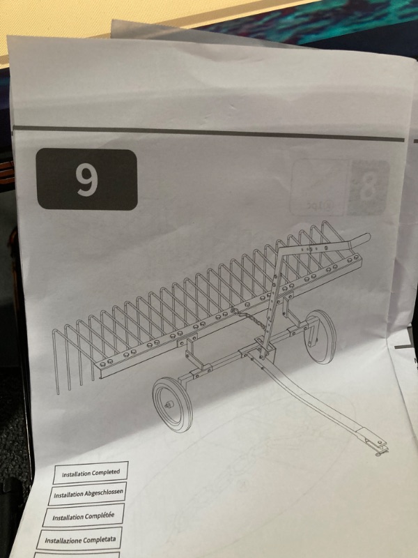 Photo 1 of 60" ATV Tow Behind Lawn Rake Durable Corrosion Resistant Steel Pine Straw Rake