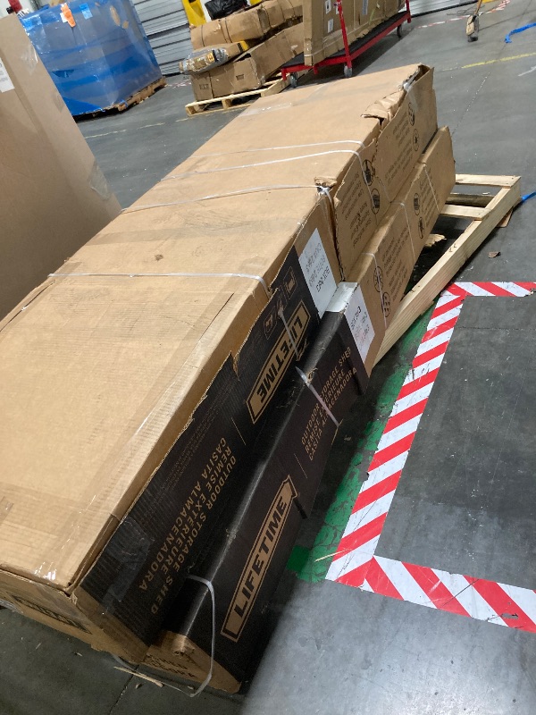 Photo 1 of **PORDUCT IS A 3 BOX SET-MISSING BOX 1 OF 3**(WILL NEED TRUCK OR TRAILER FOR PICK UP)
Lifetime 60079 Outdoor Storage Dual Entry Shed, 15 x 8 ft, Desert Sand