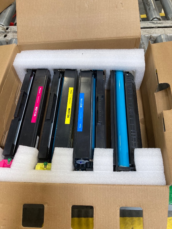 Photo 1 of 206A Toner Cartridges 4-Pack with Chip Replacement for 206A W2110A 206X W2110X High Yield Toner for Color LaserJet MFP M283fdw M283cdw M283 Pro M255dw M255 Printer Ink (Black Cyan Yellow Magenta)