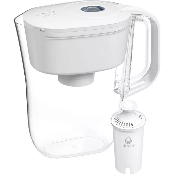 Photo 1 of **missing filter**
Brita Water Filter 6-Cup Denali Water Pitcher Dispenser with Standard Water Filter-clear and blue
