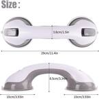 Photo 1 of 12 in. Suction Grab Bars for Bathtubs and Showers Bath Handle with Strong Hold Suction Cup Grip Non Slip in White Finish