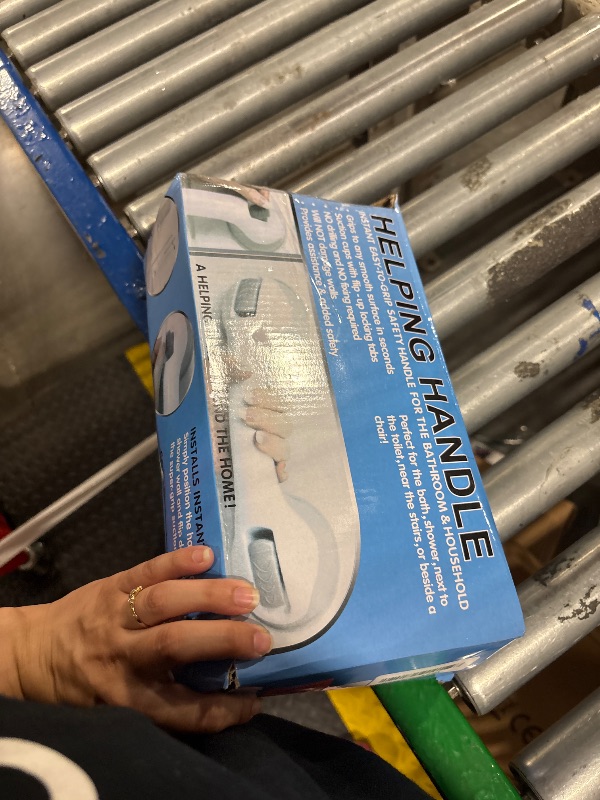 Photo 1 of 12 in. Suction Grab Bars for Bathtubs and Showers Bath Handle with Strong Hold Suction Cup Grip Non Slip in White Finish