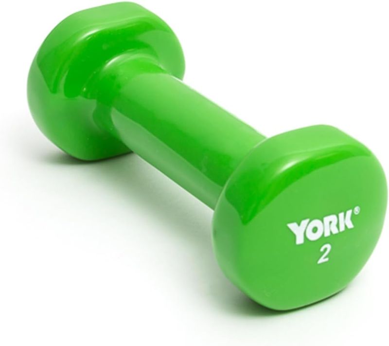 Photo 1 of ** similar image**York Barbell Vinyl Coated Fitbell Dumbbell (2LB, Pack of 1, 2, 4) | Durable Anti-Roll Anti-Slip, Color Lime | Ideal for Arm Rows Squats Chest Presses Bicep Curls Walking Jogging & Yoga