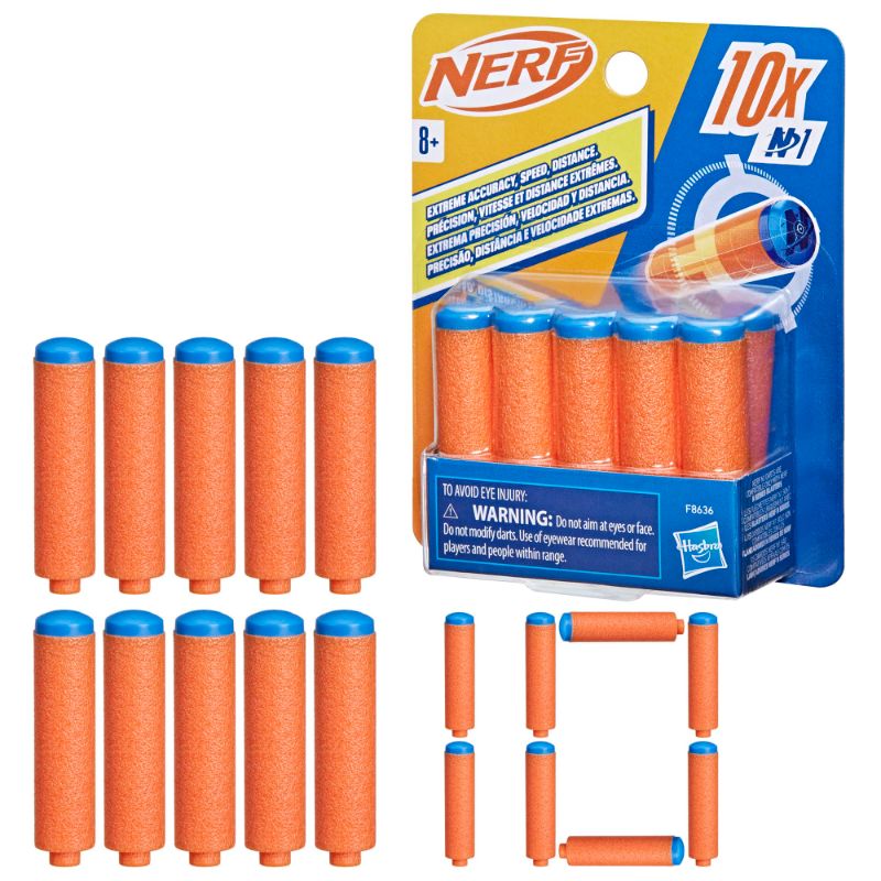 Photo 1 of Nerf N Series N1 Darts, Includes 10 Refill Darts, Compatible Only with Nerf N Series Blasters, Outdoor Games, Ages 8+