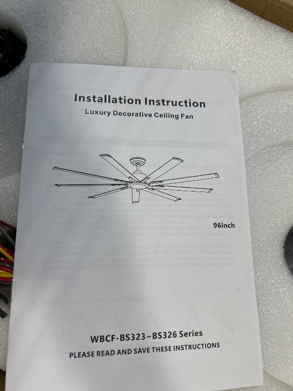 Photo 1 of ** similar image, unknown  model or color**Big Air Large Ceiling Fan 96" | MAXX AIR Industrial Ceiling Fan for Warehouses, Outdoor Patios, Barns | DC Motor With 6 Speed with Remote|Energy Efficient 35 Watts (Nickel)