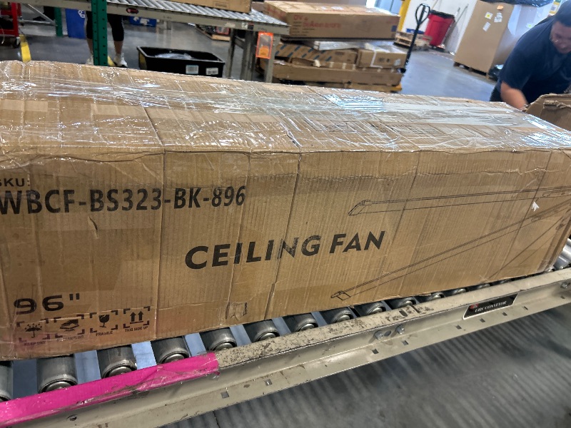 Photo 1 of ** similar image, unknown  model or color**Big Air Large Ceiling Fan 96" | MAXX AIR Industrial Ceiling Fan for Warehouses, Outdoor Patios, Barns | DC Motor With 6 Speed with Remote|Energy Efficient 35 Watts (Nickel)