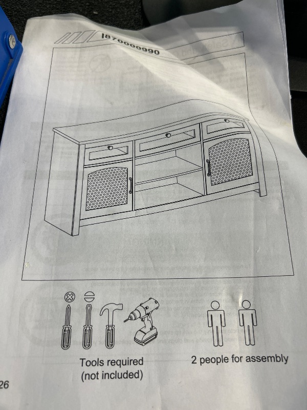 Photo 1 of ** similar image, unknown size or model**Yeyawomy LED TV Stands for for 65" TV, Entertainment Center with 2 Storage Cabinet and Barn Doors, 59 Inch TV Console with 3 Drawers & Adjustable Shelves, Media Console for Living Room, Bedroom