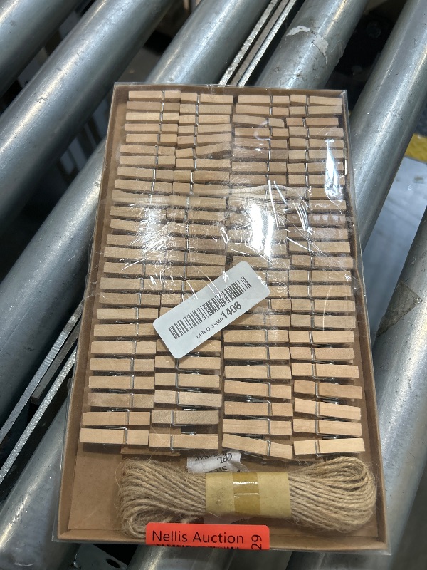 Photo 1 of 1.35 Inch Mini ClothesPins for Photo?100 Pcs? with 32 Feet Jute Twine?Mini Clothes Pins for Crafts,Wooden Small Clothes Pins for Pictures,Tiny Decorative Clothespins for Baby Shower(Natural Color)