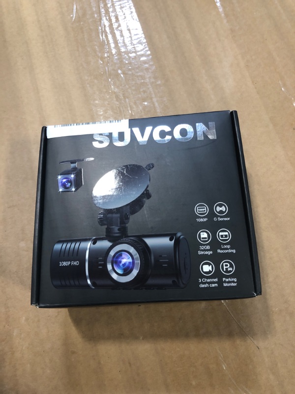 Photo 1 of Dash Cam Front and Rear Inside, 3 Channel Dash Camera for Cars, 1080P Triple Dash Cam, Dash Camera with 32GB Card, Loop Recording, HDR, G-Sensor, 24Hr Parking