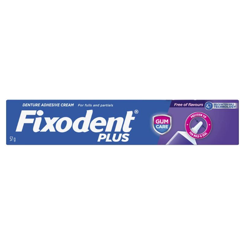 Photo 1 of 
Fixodent Plus Gum Care Denture Adhesive Cream for Fulls and Partials, 2 oz (57g) - Pack of 2