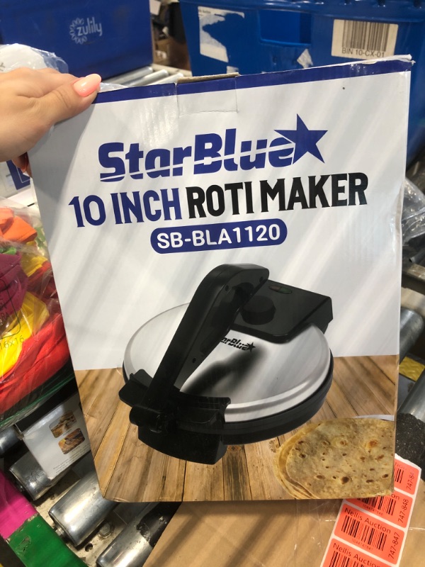 Photo 1 of 10inch Roti Maker by StarBlue with FREE Roti Warmer and Removable Handle - The automatic Stainless Steel Non-Stick Electric machine to make Indian style Chapati, Tortilla, Roti AC 110V 50/60Hz 1200W