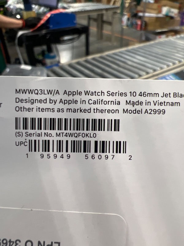 Photo 1 of Apple Watch Series 10 [GPS 46mm case] Smartwatch with Jet Black Aluminium Case with Black Sport Band - M/L. Fitness Tracker, ECG App, Always-On Retina Display, Water Resistant