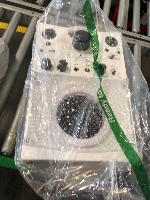 Photo 1 of **missing power cord and mic**Singing Machine Portable Karaoke Machine for Adults & Kids with Wired Microphone, White - Built-In Speaker, Bluetooth with LED Disco Lights - Karaoke System with CD+G Player & USB Connectivity. 