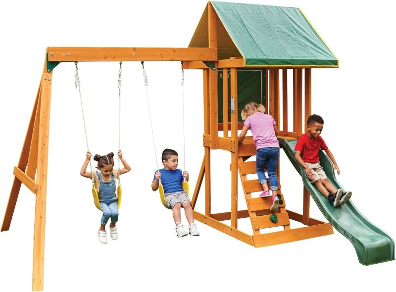 Photo 1 of KidKraft Appleton Wooden Swing Set, (Amazon Exclusive)
2 of 5 