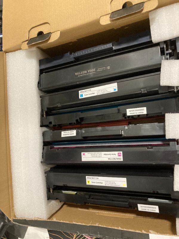 Photo 1 of LEMERO UEXPECT 206A Toner Cartridges 4 Pack with Chip Replacement for 206A Toner Cartridges HP Set 206A 206X for HP Color Laserjet Pro MFP M283fdw M255dw M283cdw M255cdw Printer W2110A W2110X