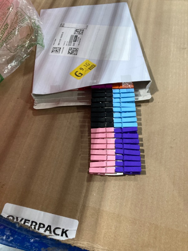 Photo 1 of (Pack of 128) Mini Wooden Colored clothespins,16 coloers Each 8pcs