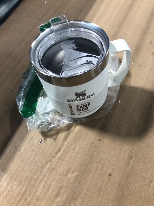 Photo 1 of      Stanley Stay-Hot Camp Mug 12 oz | Press Fit Drink Through Lid | Cup for Coffee, Tea and Drinks | Insulated Stainless Steel Coffee Mug | BPA-Free | Polar