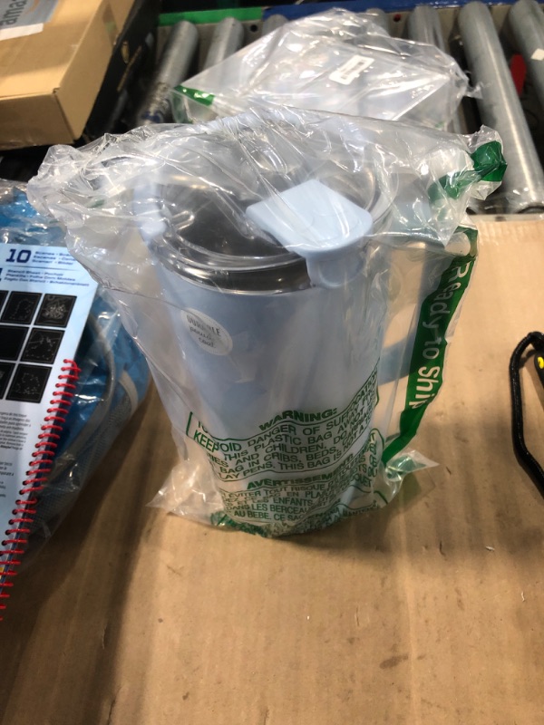 View 2 of Ello Port 40oz Tumbler with Carry Loop & Integrated Handle, Vacuum Insulated Stainless Steel Reusable Water Bottle, Travel Mug with Leak Proof Lid & Straw for Iced Coffee & Tea, Halogen Blue