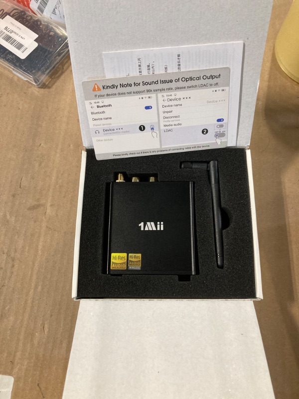 Photo 1 of 1Mii DS220 Hi-Res Bluetooth Receiver for Home Stereo w/LDAC, HiFi Bluetooth 5.1 Audio Adapter w/Audiophile DAC aptX HD, Bluetooth Receiver for AV Receiver/Amplifier, OLED Display EQ Mode