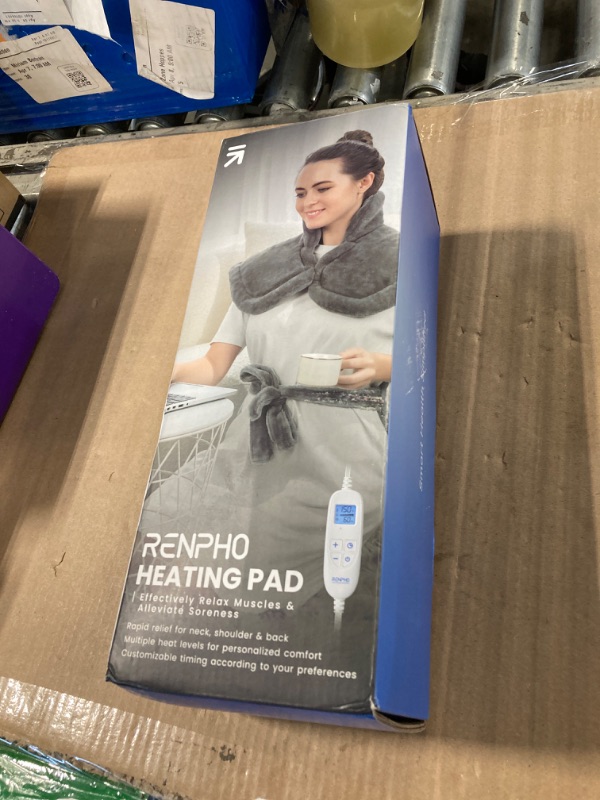 Photo 1 of Electric Heating Pad for Back Pain Relief, RENPHO Mothers Day Gifts, Birthday Gifts for Women Men Mom Dad, FSA HSA Eligible, Heat Pad for Neck and shoulders, Fast Heating, 24"x33", ETL Certified, Gray