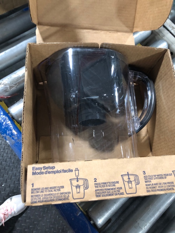 Photo 1 of 10-Cup Water Pitcher with Filter, Compatible with Brita, 1 Pack, BLACK