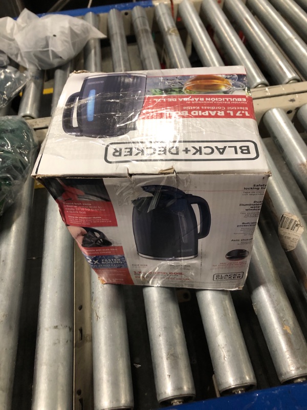 Photo 1 of BLACK+DECKER 1.7L Cordless Electric Kettle, KE1555GY, Water Window, Rapid Boil, Auto Shutoff, Grey