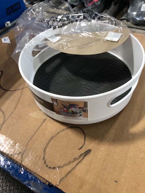 Photo 1 of Copco Non-Skid Storage Turntable, 10-Inch, Gray and White