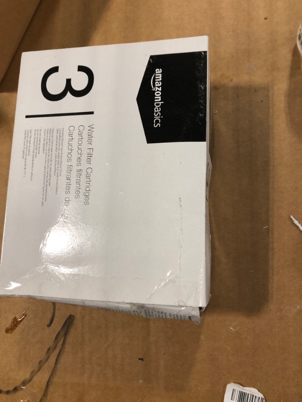 Photo 1 of Amazon Basics Replacement Water Filters for Filtered Water Pitchers - Brita Pitcher Compatible, Clean & Crisp, WQA & NSF Certified, Made in Europe (3 Count)