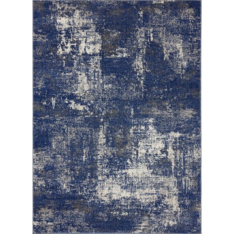 Photo 1 of LUXE WEAVERS Euston Collection D.Blue-L.Blue 4x5FT Modern Abstract Area Rug