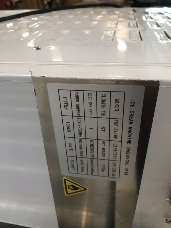 Photo 1 of Commercial Ice Cream Maker Machine with 7L Hoppers 1200W, 4.7-5.8Gal/h Auto-Clean Single Flavor Soft Serve Ice Cream Machine, for Bars/Restaurants