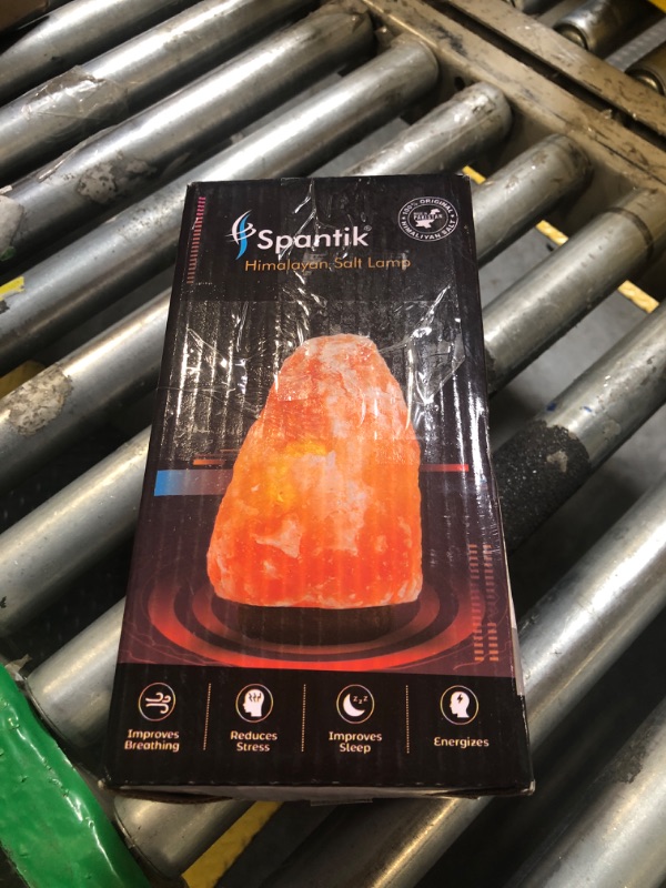 Photo 1 of 7 Inch Himalayan Salt Lamp with Dimmer Cord - Night Light Natural Crystal Rock Classic Wood Base Authentic from Pakistan