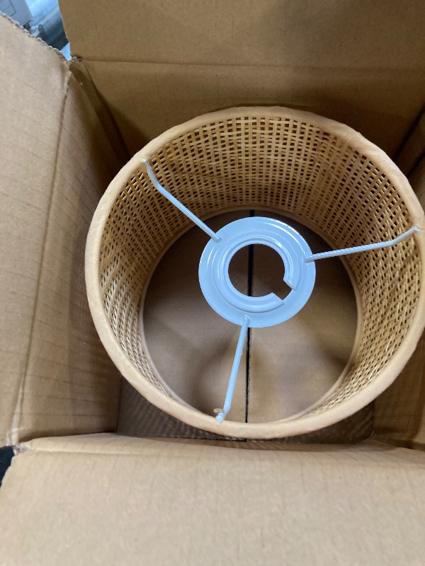 Photo 1 of   Rattan Lamp Shade Replacement Woven Basket Chandelier Hanging Table Floor Light Cover 18X18X15.5 CM. 